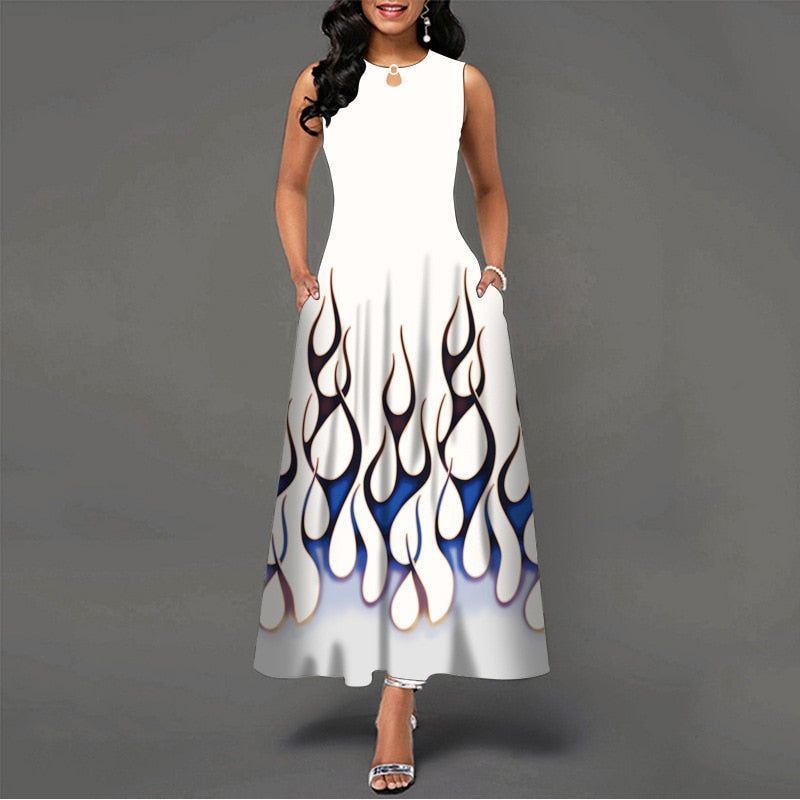 Women New Loose Floral Vintage Hole Ruffles Befree Dress Large Big Summer Camis Party Elegant Maxi Dresses