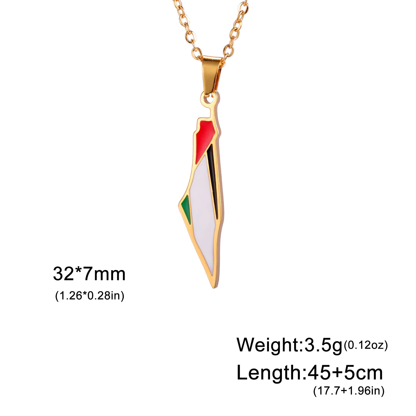 Cazador Stainless Steel Palestine Map Pendant Necklaces for Women Girls Jewelry Gold Color Choker Necklace Gift Wholesale 2024