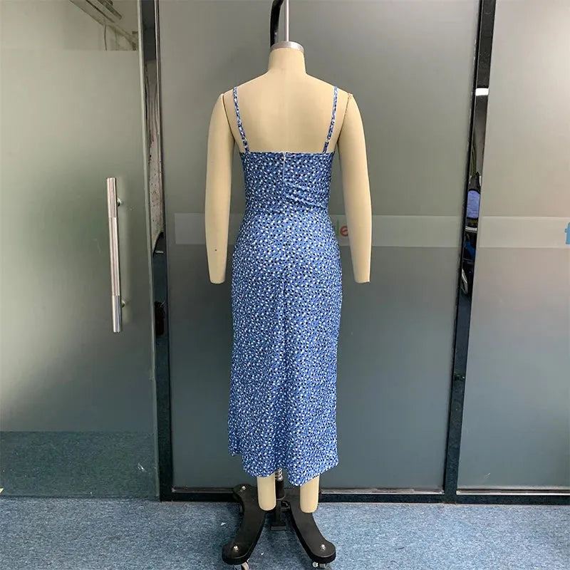 Women Maxi Dress Summer Fashion Square Neck