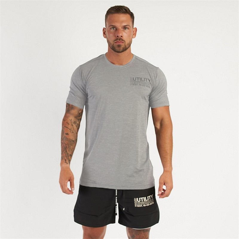 Men's T-shirts Summer Sports Casual Fashion Cotton Round Neck Slim Fit Short Sleeve Jogger Gym - Jointcorp