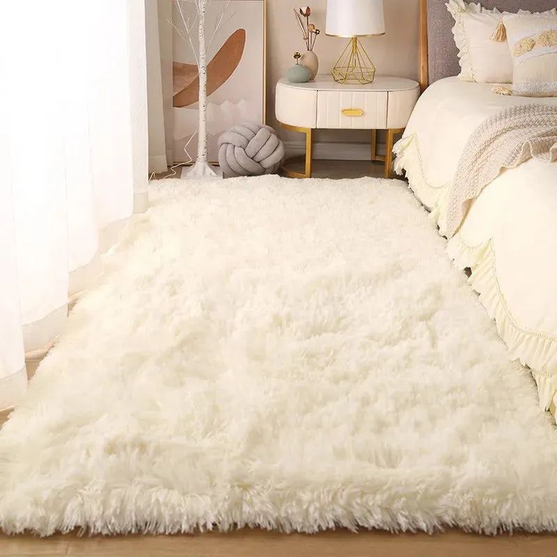 Solid Soft Bedside Carpet Large Rugs for Bedroom Fluffy Non-slip Blanket for Children's Girls Baby Room Decoration Plain Big Mat