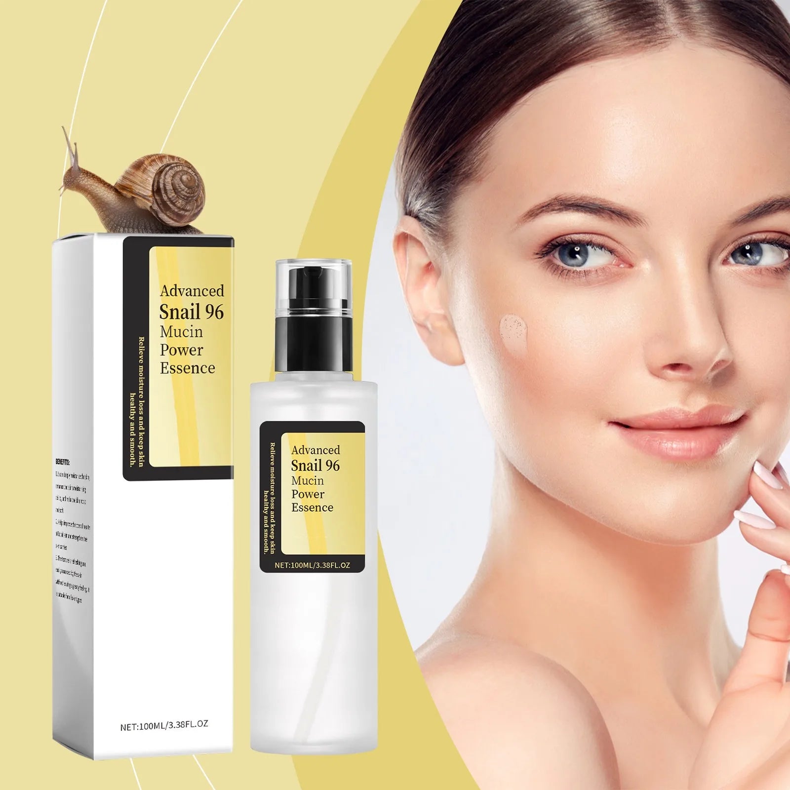 100ml Snail mucin Korean skin care snail whitening, moisturizing, anti-aging, acne mark removal, Reduces Fine Lines