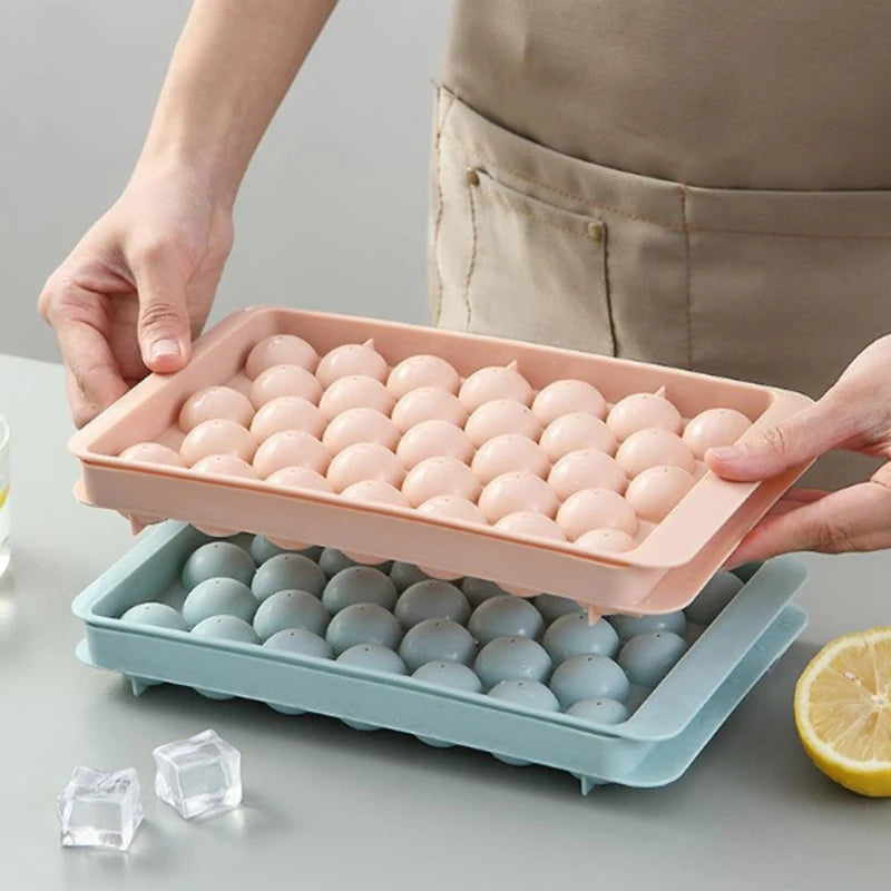 33 Ice Boll Hockey PP Mold Frozen Whiskey Ball Popsicle Ice Cube Tray Box Lollipop Making Gifts Kitchen Tools Accessories
