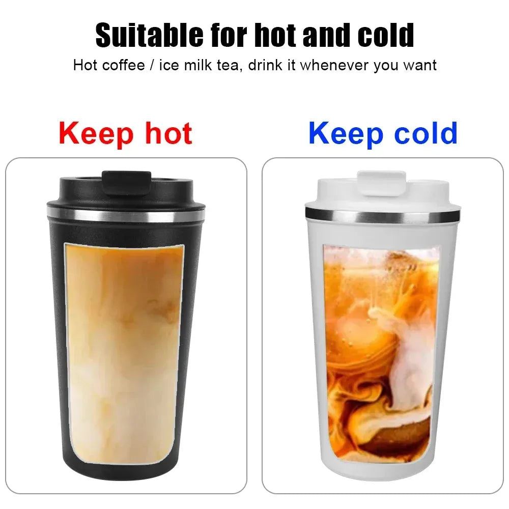 Thermo Cafe Car Thermos Mug for Tea Water Bottle Coffee Leakproof Travel Thermo Cup Coffee Mug 380ml 510ML Stainless Steel Mug