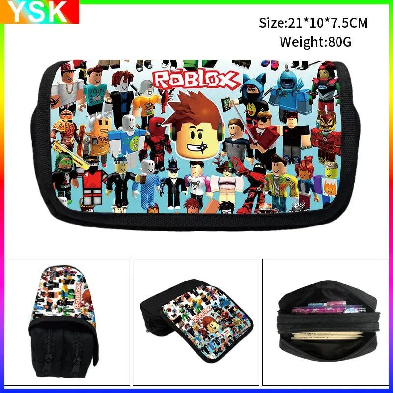 ROBLOX Pencil Case Stationery Box Game Peripheral Pencil Case Stationery Pen Storage Bag Pen Pencil Multi-layer Large Capacity