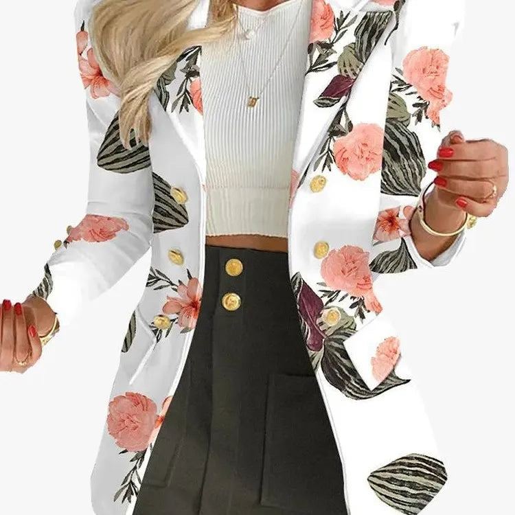 Women's Plaid Print Jacket With Mini Skirt Two Piece Sets