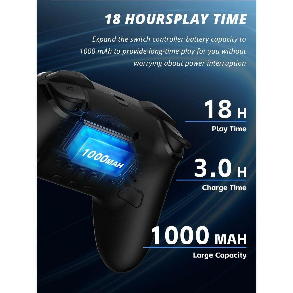 Wireless Controller For Nintendo Switch OLED Console Pro Gamepad with 600Mah Rechargeable Battery Programmable Turbo Function