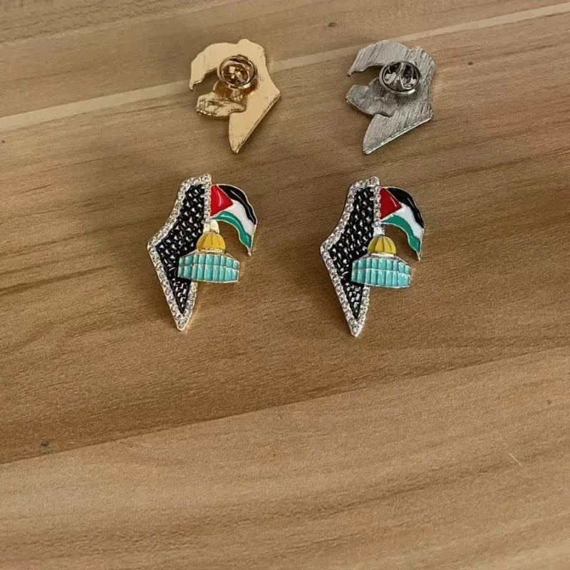 Fashionable And Exquisite New Arab Map Palestine Scarf Brooch For Temperament And Personality Men And Women Jewelry Gifts