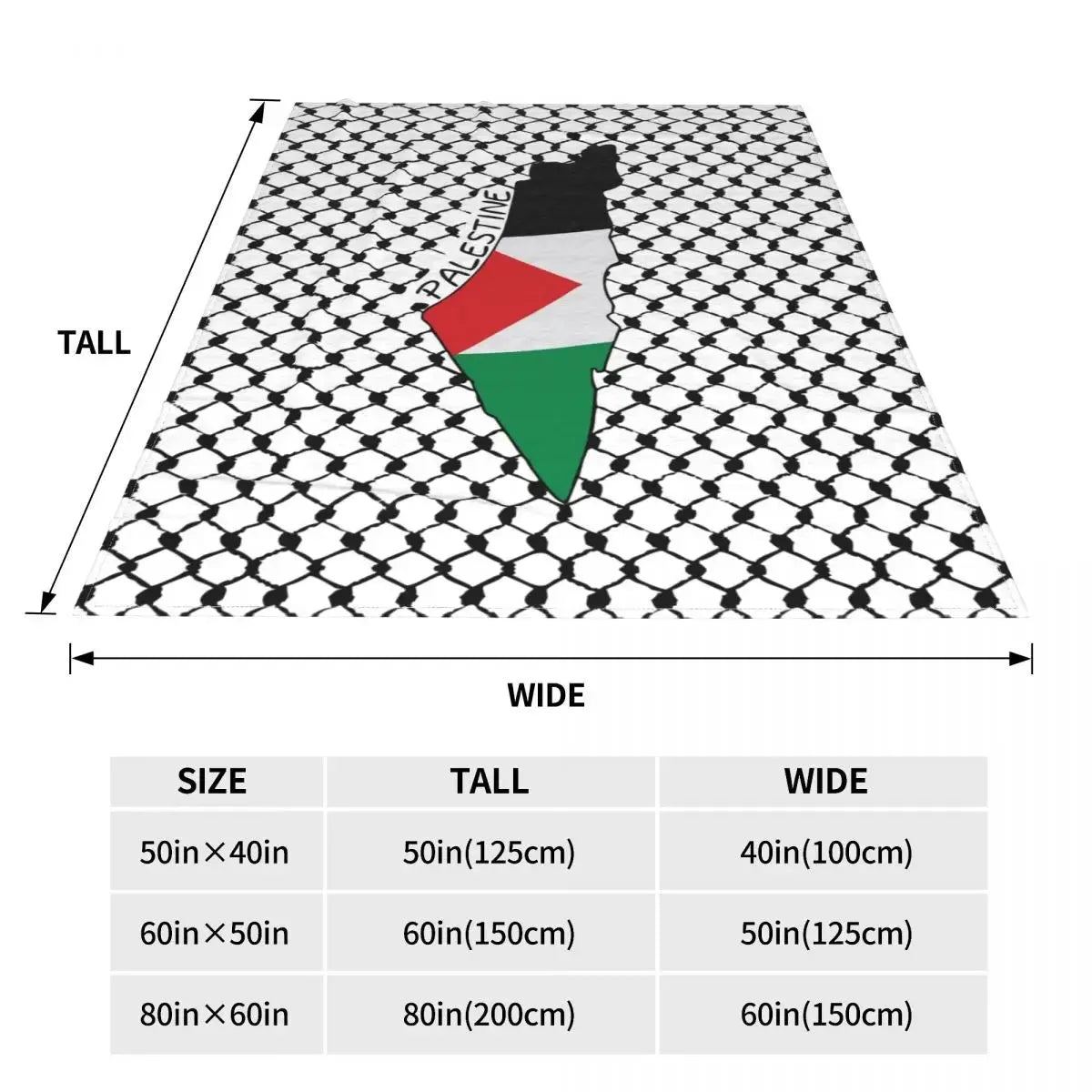 Palestine Map Palestinian Kufiya Hatta Blankets Coral Fleece Plush Traditional Keffiyeh Pattern Throw Blanket for Bed Bed Rug