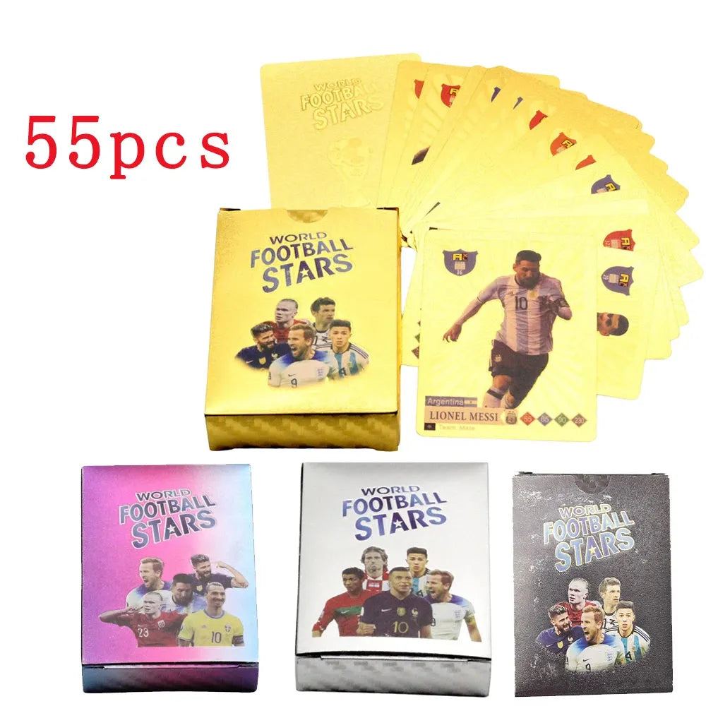 55Pcs Football Cards Gold Silver Black Ballsuperstar Card Limited Signature World Ball Star Collection Drop Shipping Wholesale