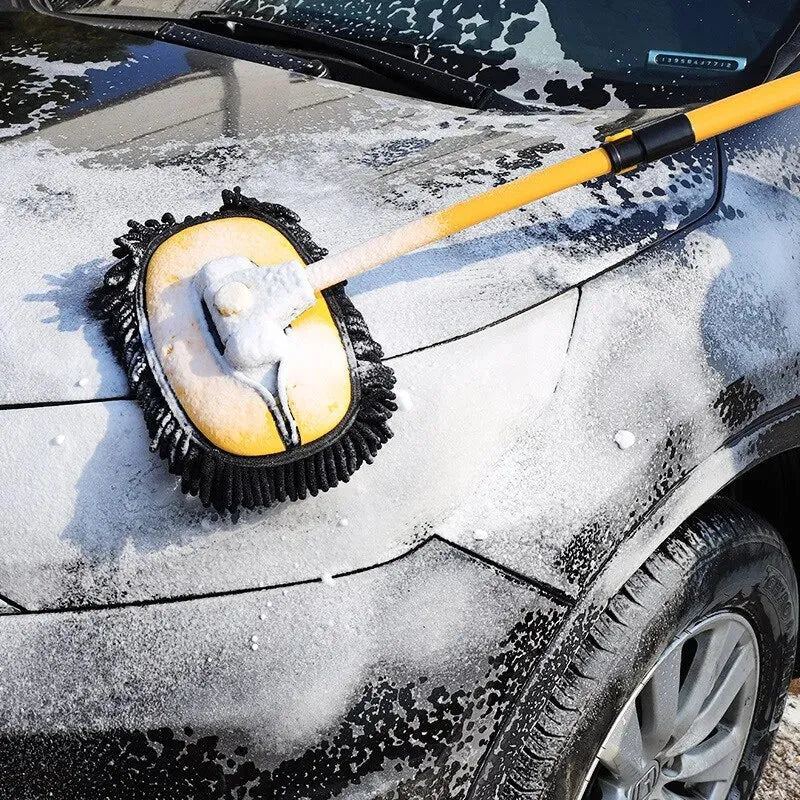 Car Wash Mop Cleaning Brush Car Wash Brush Telescopic Long Handle Mop Curved Rod Soft Brush Car Cleaning Tools Supplies
