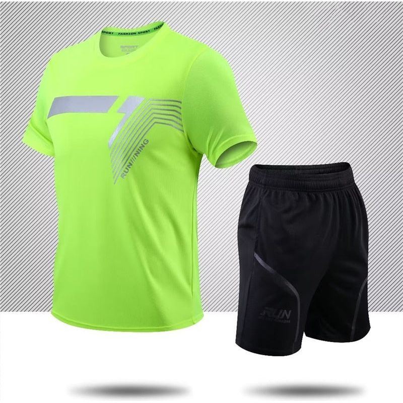 Two Piece Fitness Sets Running Quick Dry Sportswear for Men - Jointcorp