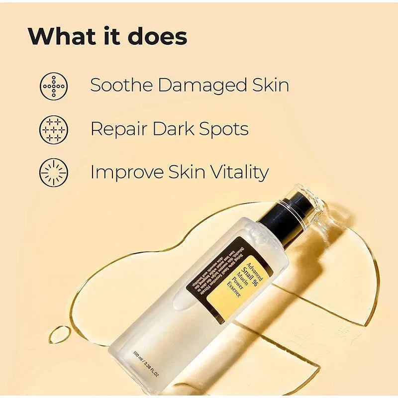 Snail Essence Duo Snail Mucin Essence & Snail Mucin Cream Hydrate and Improve Dark Spots & Anti-aging Benefits Korean Skincare