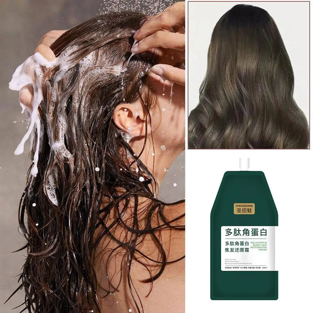 Hair Restore Cream Peptide Keratin Burnt Hair Dry Rough Hair Repair Smoothing Moisturing Long-lasting Hair Fragrance Hair Mask