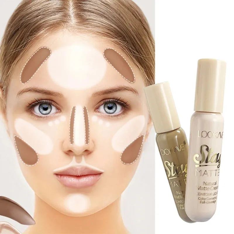 Natural Contour Liquid Color Correcting Full Coverage Sculpt and Highlight Face Duo Matte Concealer Shaping Cream Cosmetics