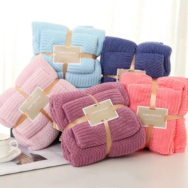 Coral Fleece Absorbent Hair Swimming Face Hand Bath Towel Sets Microfibre Towels Bathroom Towels Microfiber Towel Set 70X140