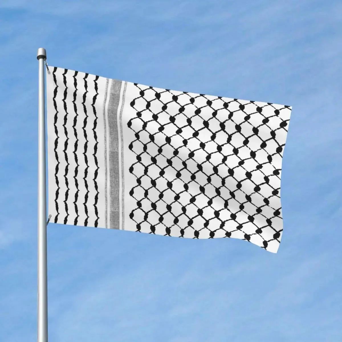 Palestinian Hatta Kufiya Folk Flag Banner Palestine Arabic Traditional Keffiyeh Design Decoration 2x3 3x5 4x6 5x8 FT Flags
