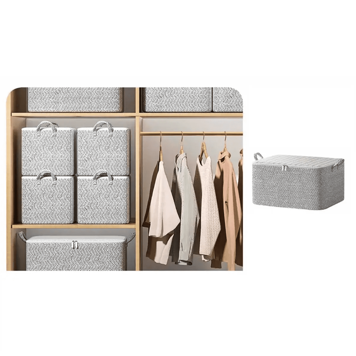 Non-Woven Zippers Storage Bag Moving Quilt Storage Basket Travel Large-Capacity Clothing Storage Bag