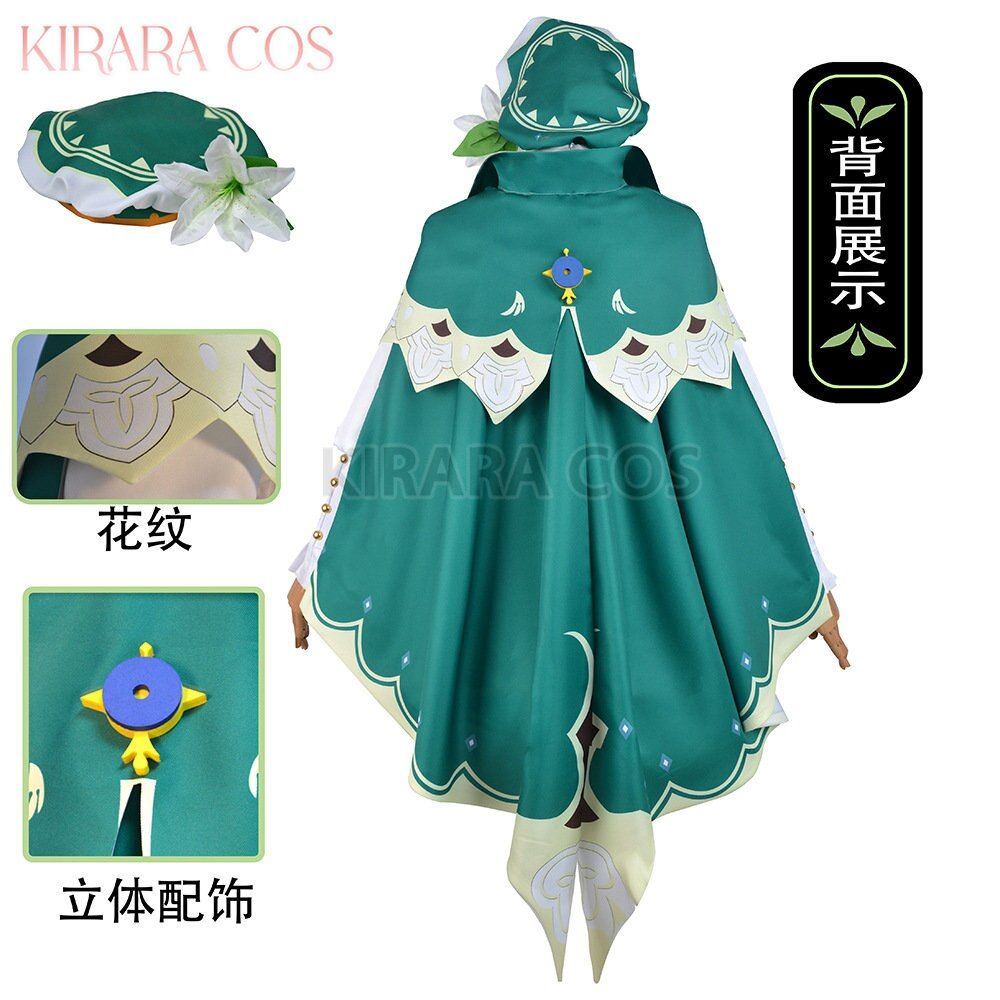 Genshin Impact Cosplay Costume Venti Cosplay Wig Female Dress Genshin Outfits Game Costumes