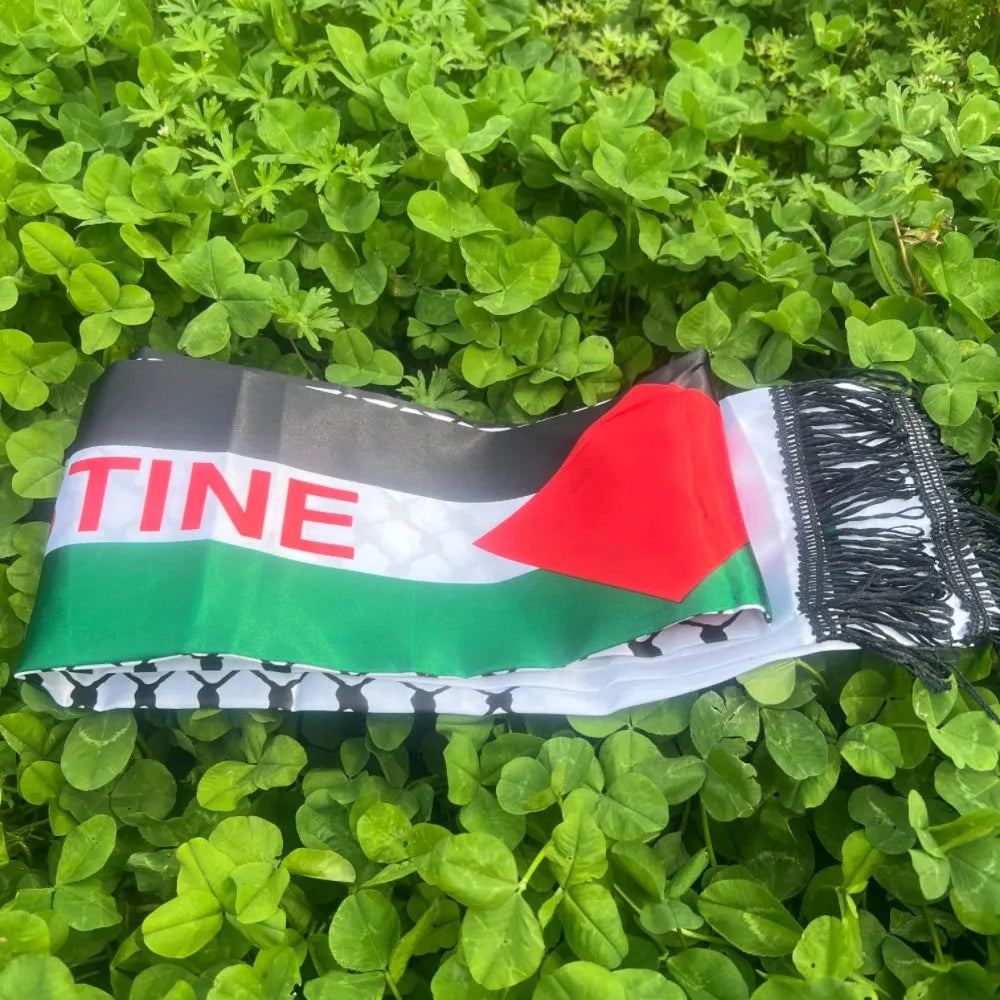 Palestine scarf 14x130cm silk scarf printed satin Palestine National Day silk scarf Palestinie shawl
