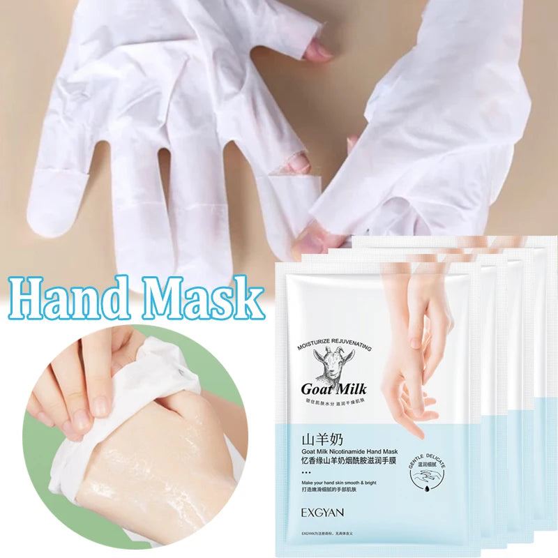 5 Pairs Goat Milk Hand Mask skincare Nourishing Moisturizing Whitening Exfoliating Remove Dead Skin Hands Skin Care Products