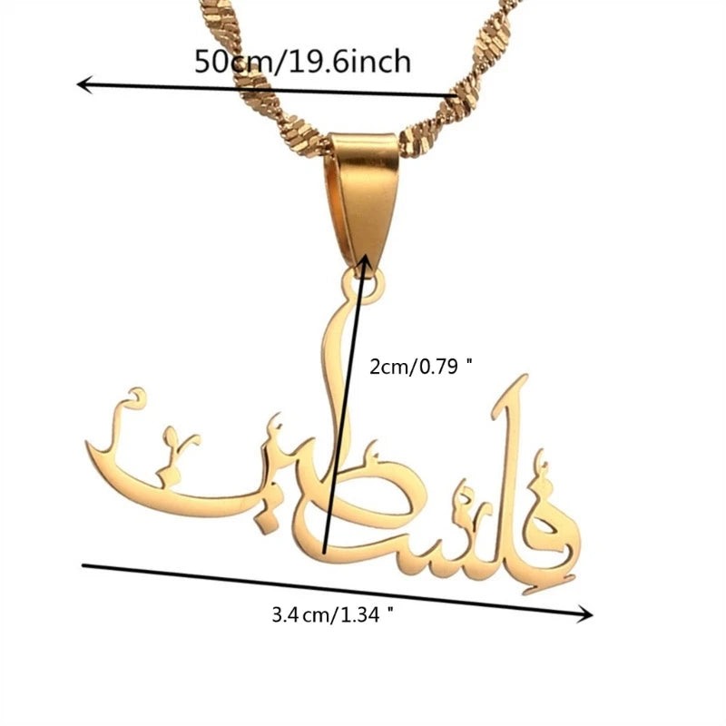 Exquisite Craftsmanship Clavicular Chain Ornament Stainless Steel Palestine Pendant Necklace Neck Jewelry Adornment