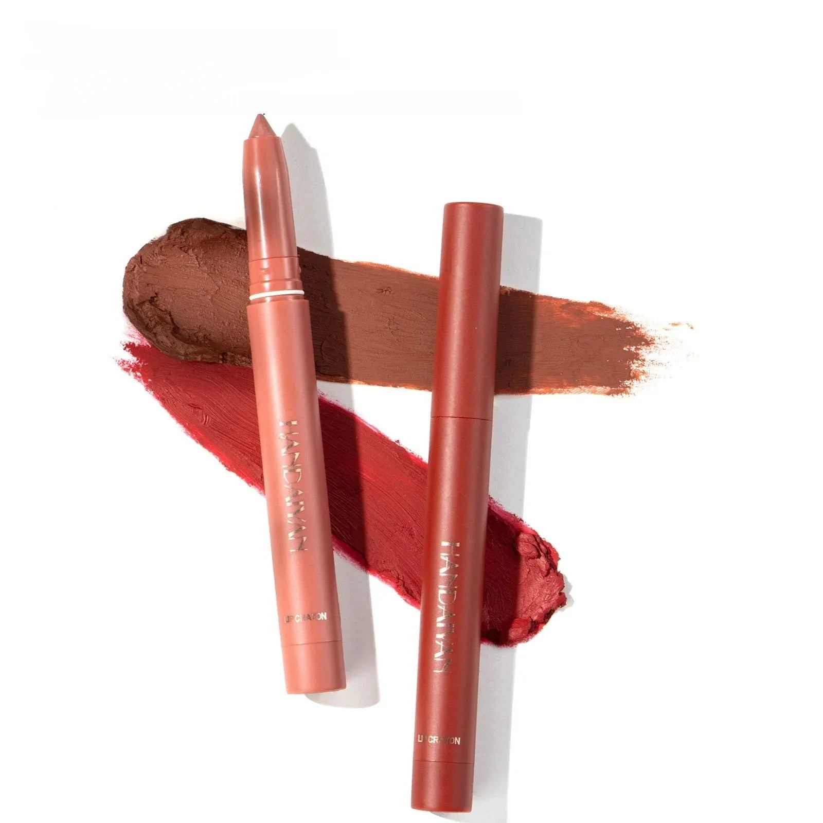 New 12 Color Matte Lipstick Pen Nude Pink Matte Solid Lip Gloss Waterproof Long Lasting Lipstick Pencil Lip Liner Pen Lip Makeup