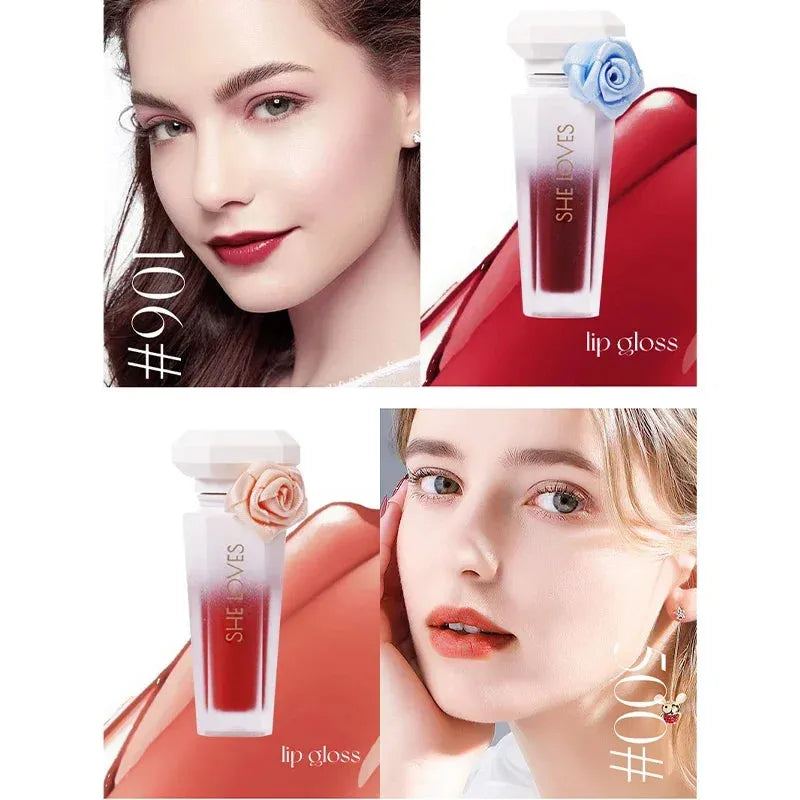 Matte Lipstick Long Lasting Lipstick Rose Silky Lip Tint Oil Moisturizing Lipstick