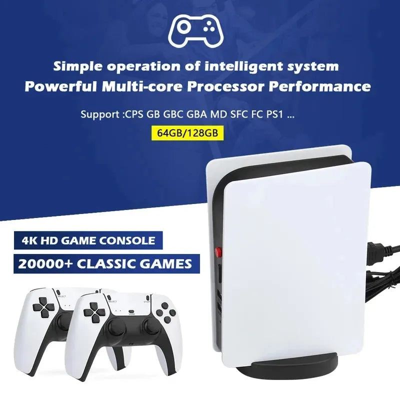 M5 video game console retro classic PS1/FC/GBA game console dual wireless controller built-in 20000+game 4K output gifts