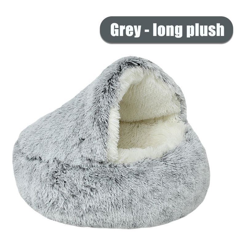 New Pet Bed Winter Soft And Comfortable Warm Shell Semi-enclosed Cat Mattress Cute Pet Cat Bed Kennel Dog Sleep Protector - Jointcorp