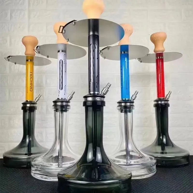 Stainless Steel Geometry Hookah TECHNO Shisha Detachable Water Sheesha Chicha Accessories