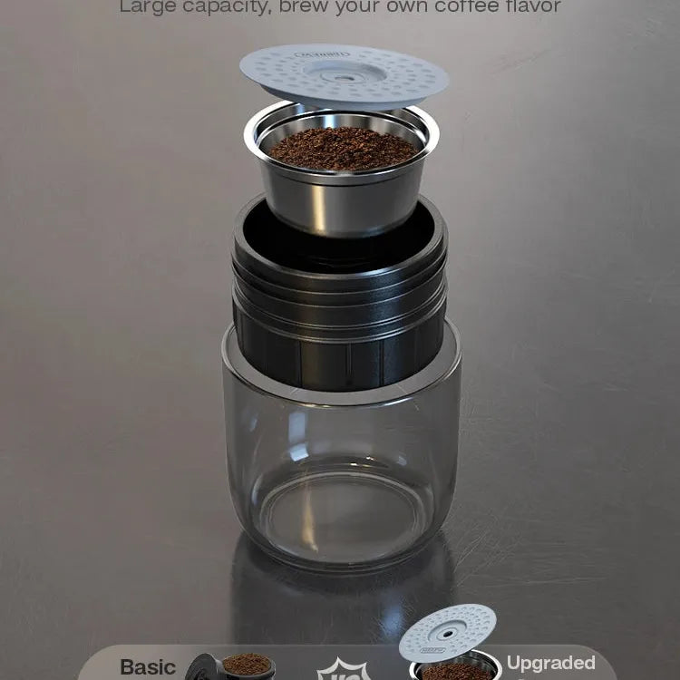 HiBREW Portable Coffee Machine for Car & Home,DC12V Expresso Coffee Maker Fit Nexpresso Dolce Pod Capsule Coffee Powder H4A