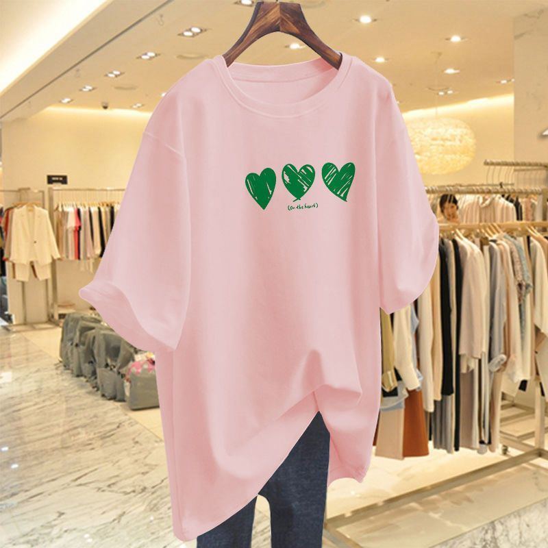 Women Clothing Printed T-shirt Summer Plus Size Top Short Sleeve Causal Basic All Cotton Tees Pullovers - Jointcorp