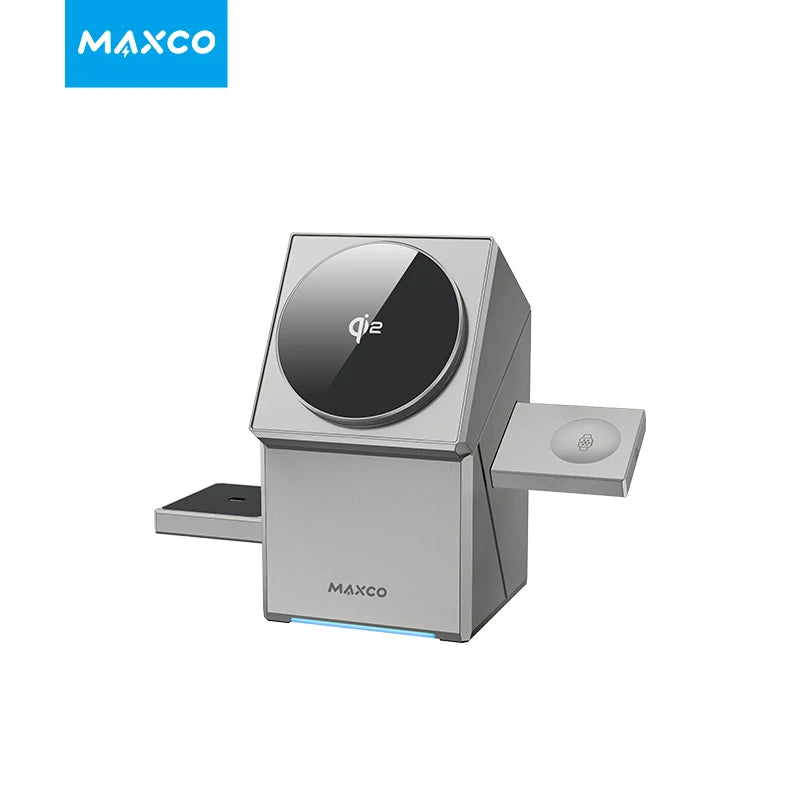 Qi2 3-in-1 Wireless Charger with Auto-Rotating Magic Cube Dock for IPhone 16/15/14 Pro Max, AirPods, and IWatch Fast Charging