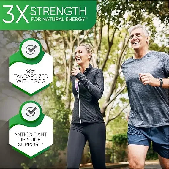 Green Tea Extract Antioxidant Supplement - Natural Energy Containing Polyphenols - Mild -60 Capsules