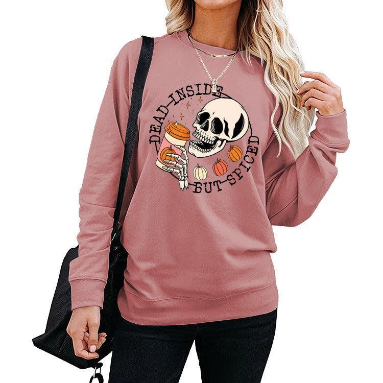 Winter Amazon Print Round Neck Long Sleeve Sweater