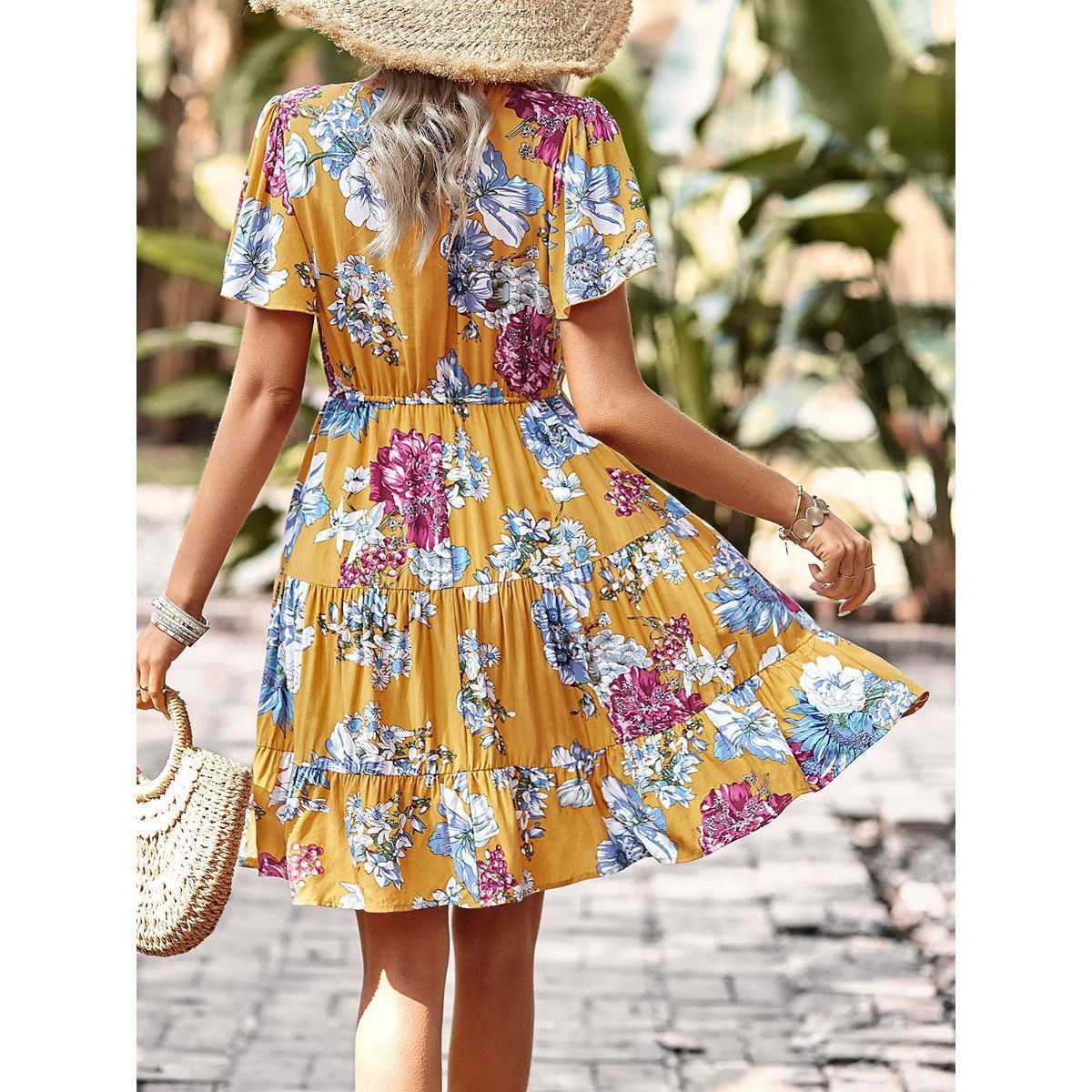 Women Summer Casual Printed Maxi Dress Party Evening Dresses - Jointcorp