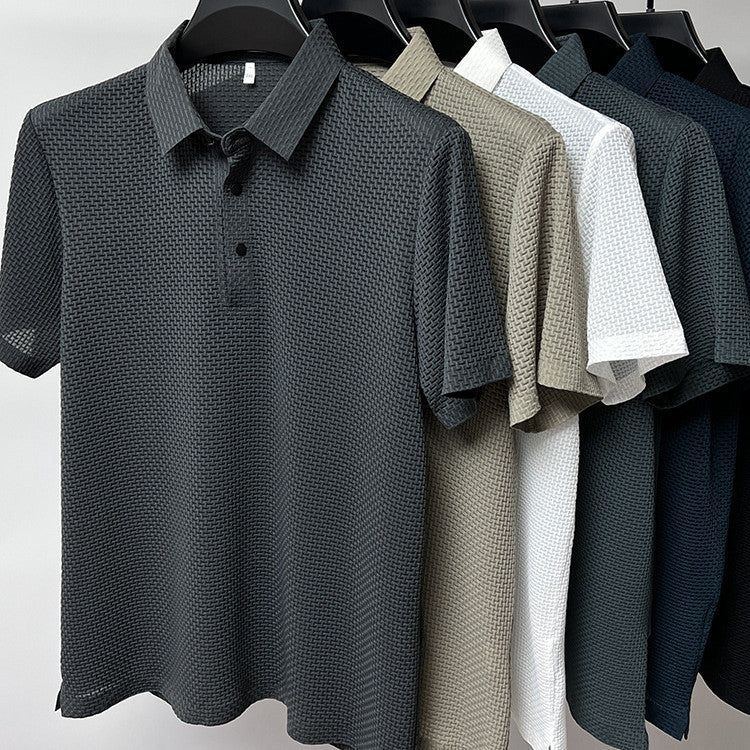 Mesh Ice Silk Short Sleeve T-shirt Mens Clothing - Jointcorp