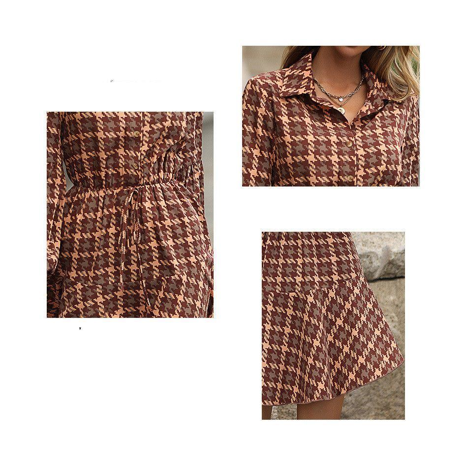 Beautiful Women Wear Long-sleeved Plaid Inside And Outside Dresses - Jointcorp