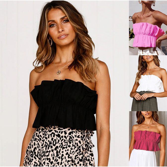 Women's Sleeveless Chest Wrap Peplum Top - Jointcorp