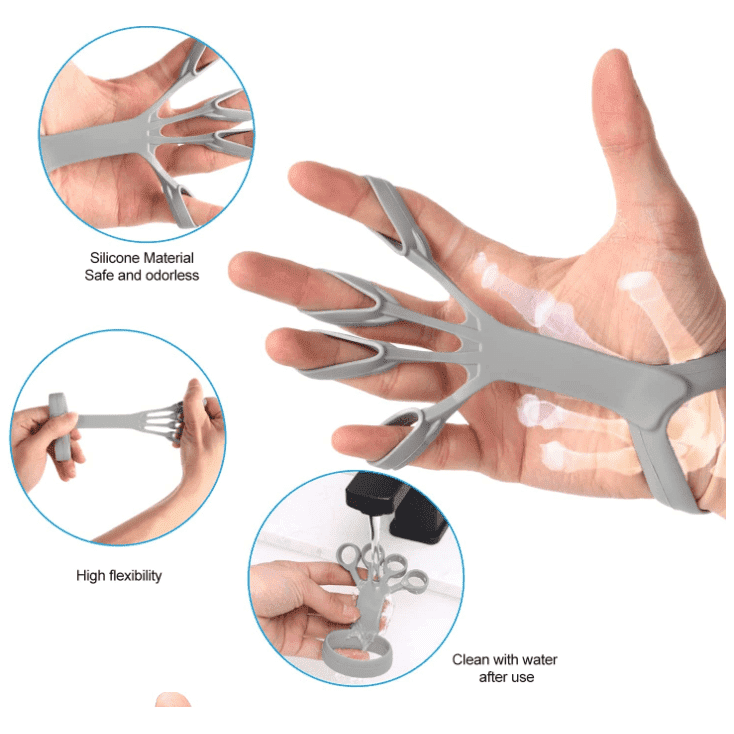 Silicone Grip Device Finger Exercise Stretcher Arthritis Hand Grip Trainer Strengthen Rehabilitation Training To Relieve Pain