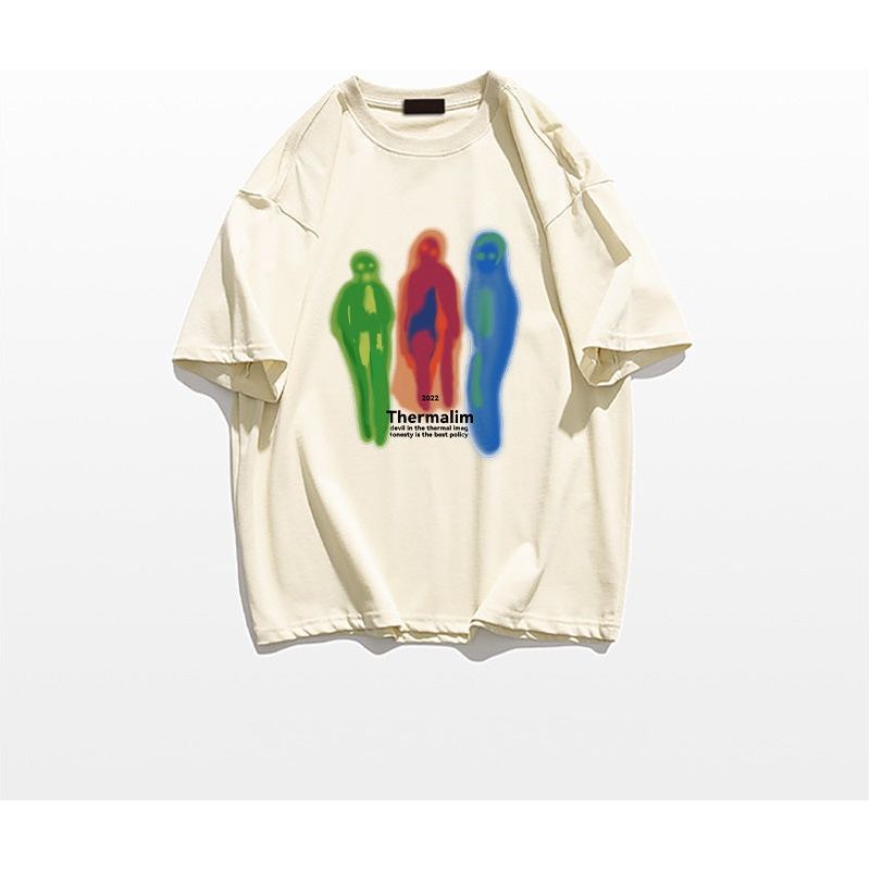 American Street Niche Design Short-sleeved T-shirt Retro Shoulder