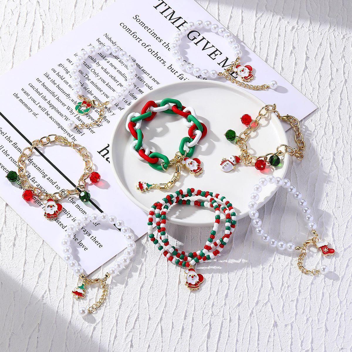 Women's Fashion Christmas Crystal String Beads Bracelet - Jointcorp