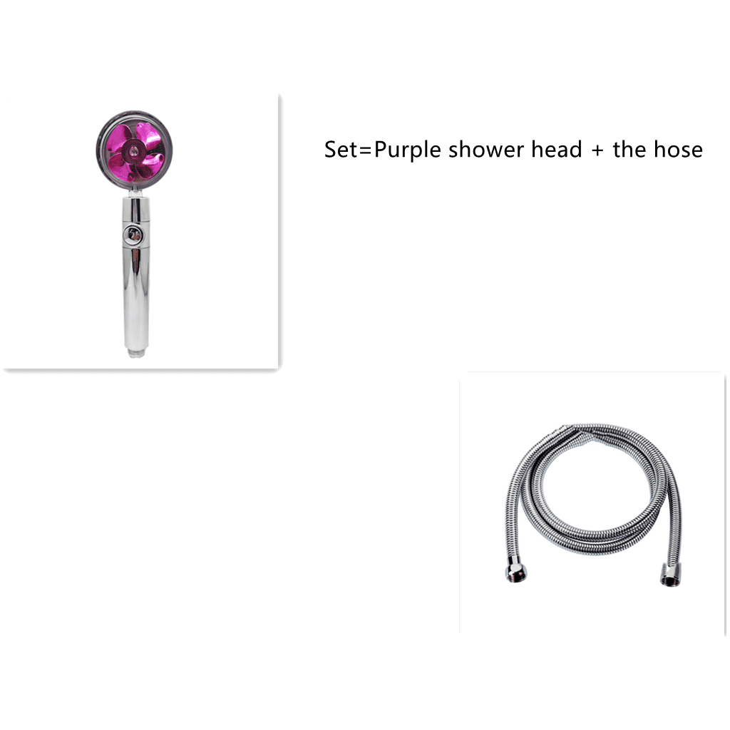 Shower Head Water Saving Flow 360 Degrees Rotating With Small Fan ABS Rain High Pressure Spray Nozzle Bathroom Accessories