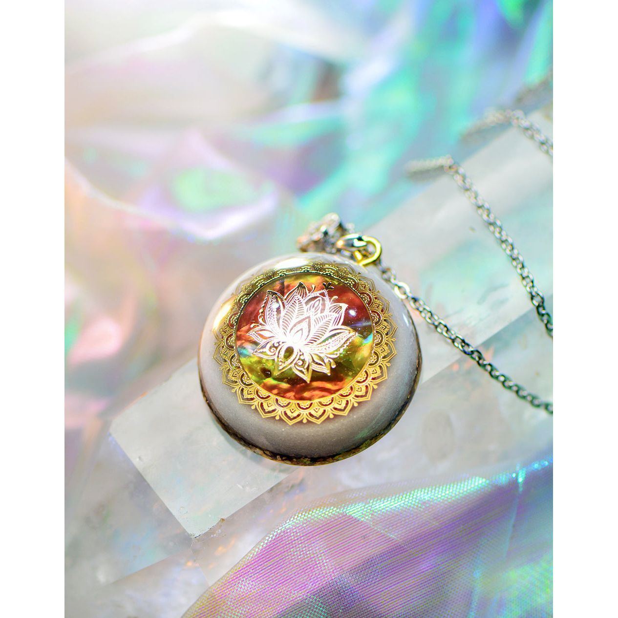 Original Lotus High Frequency White Crystal Necklace - Jointcorp