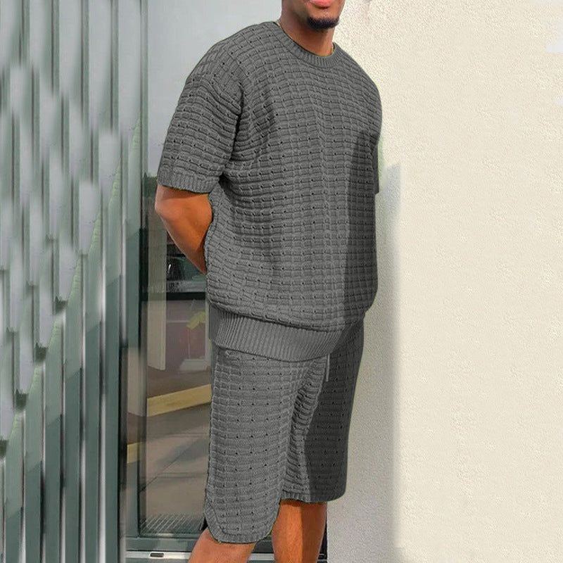 Men's Summer Suit Fashion Loose Men 2 Pieces Outfit Summer Hippie Shirt And Short Set - Jointcorp