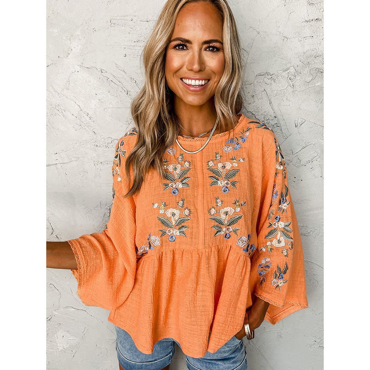 European And American Leisure Style Loose Round Neck Pullover