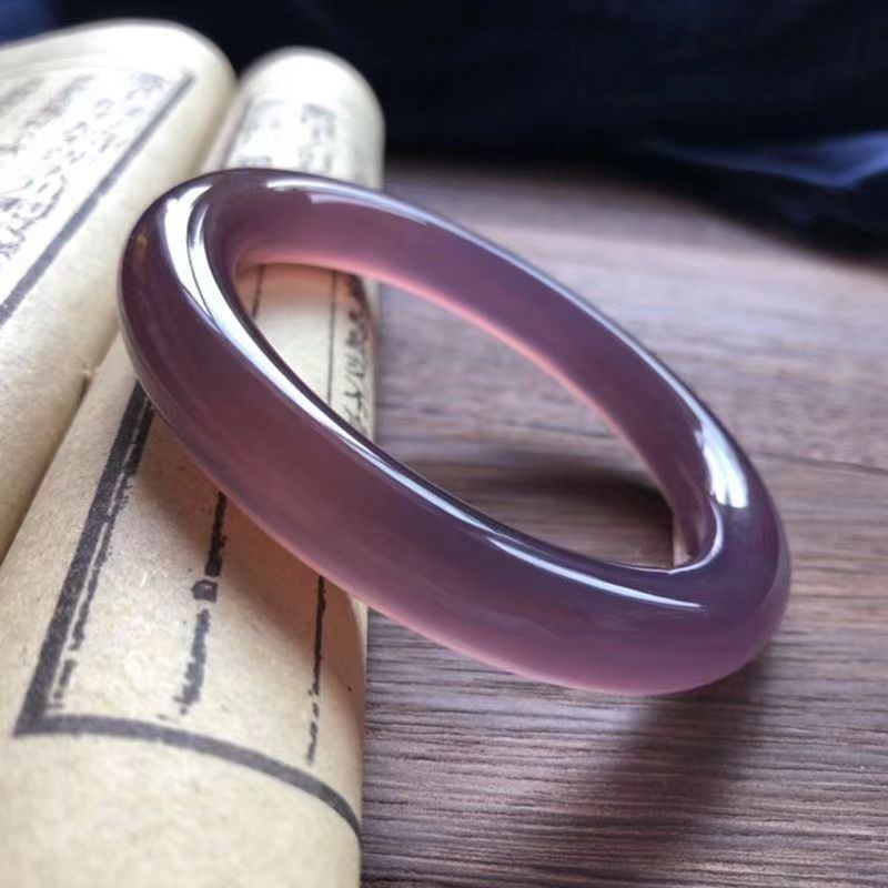 Imperial Purple Medium Width Chalcedony Agate Bracelet - Jointcorp