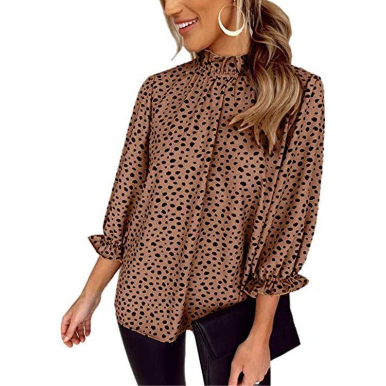 Women Top Casual Floral Print Long Sleeve Pleated Loose Little-girl Style Clothes Shirt - Jointcorp