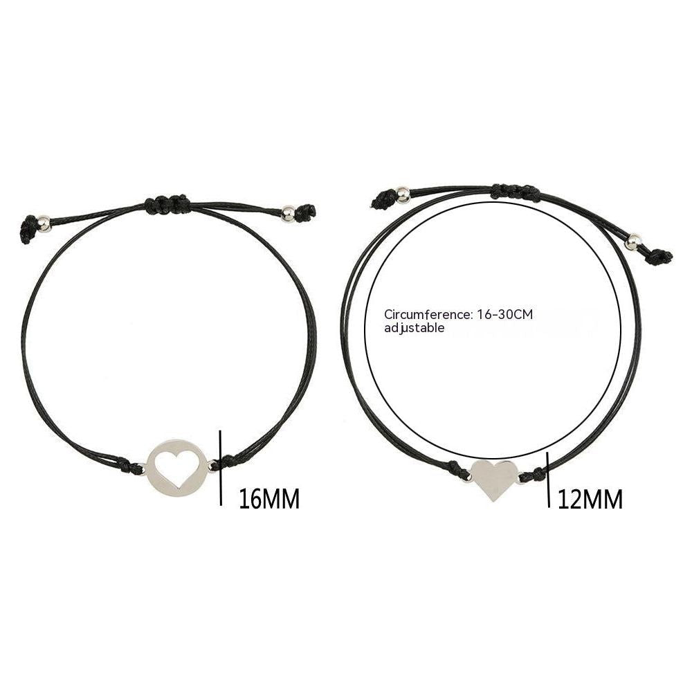 Mother's Day Card Bracelet Heart-shaped Butterfly Wax Line Woven Hand Strap - Jointcorp